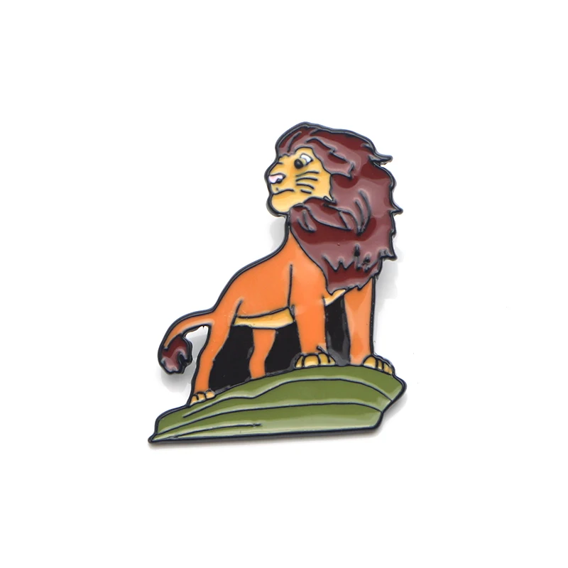 K236 The Lion King Cartoon Pins Metal Enamel Pins and Brooches for Women Men Lapel Pin Backpack Badge Brooch Collar Jewelry - Окраска металла: 2