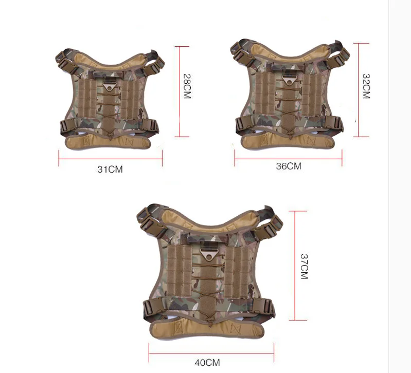 Армейский тактический жилет для собак военный тренировочный жилет для собак Одежда для охоты Molle жилеты для собак регулируемые для спорта на открытом воздухе Пешие прогулки