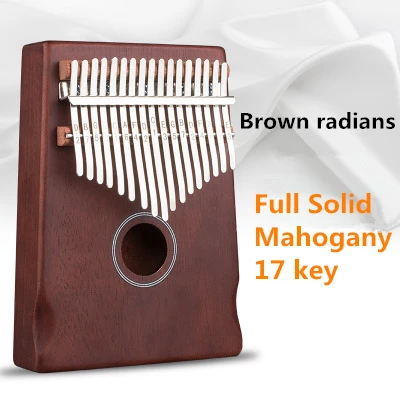 Kalimba Mbira Likembe Sanza «пианино для больших пальцев» 17 кнопок C major mahoghood дарят Сопутствующие аксессуары простой музыкальный инструмент солнце - Цвет: Brown radian