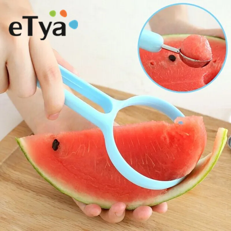 

eTya 2Pcs/Set Melon Baller Spoon+Fruit Peeler Dig a Spoon Watermelon Papaya Peeling Seed Pulp Remover Gadget Dig Kitchen Tools