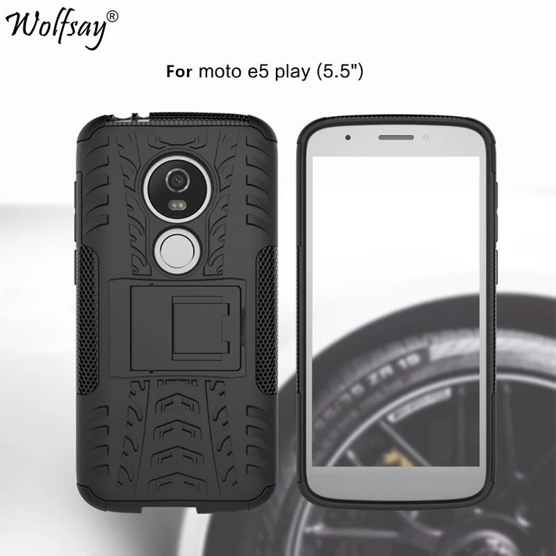 Чехол Wolfsay для телефона Motorola Moto E5 Play противоударный силиконовый защитный чехол ПК