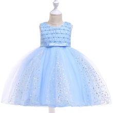 В году, летние платья для девочек со звездами и цветами на свадьбу костюм для малышей от 3 до 10 лет, платье, детская одежда L5098