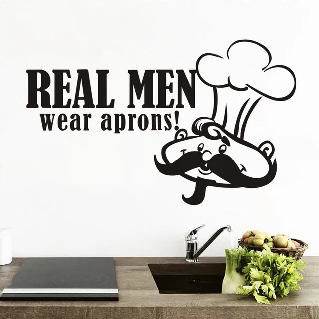 Cheap Big Beard Cook With A Cap Removable Dining Room Wall Stickers Home Furnishing Decorative Diy Real Men Wear Aprons Wall Art Decal Cheap Big Beard Cook With A Cap Removable Dining Room Wall Stickers Home Furnishing Decorative Diy Real Men Wear Aprons Wall Art Decal