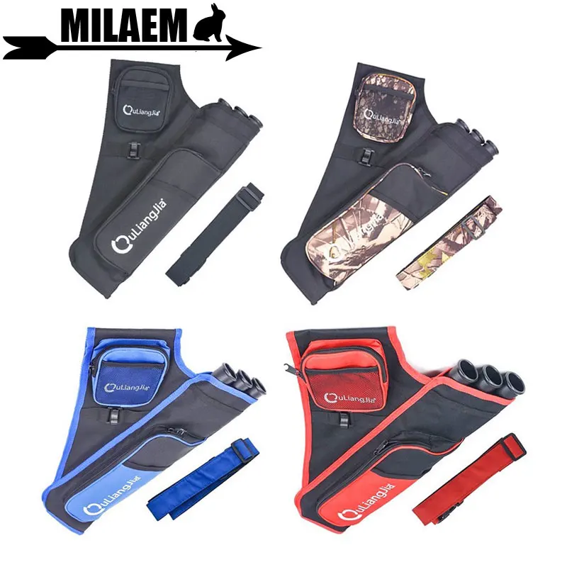 

1pc Archery 3 Tubes Arrow Quiver Hip Quick Release Adjustable Waist Strap Shooting Accessories