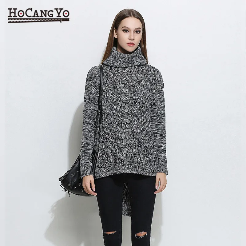 Fashion NEW Autumn Winter Long-Sleeved High-Neck Sweater Thick Knitted Pullovers Plus Size Knitwear Women's Turtleneck Clothes | Женская