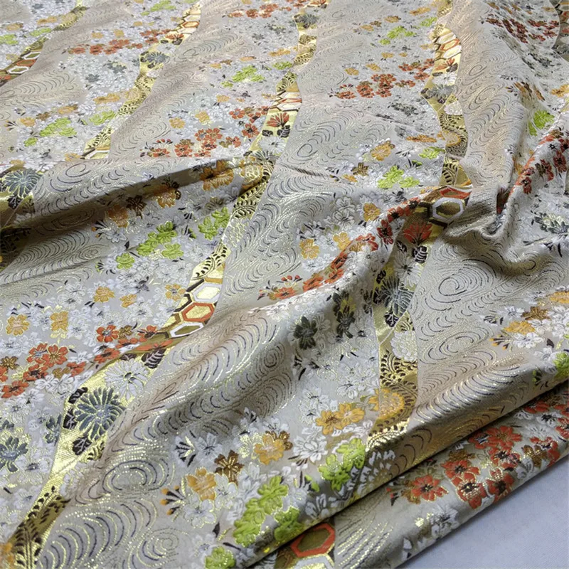 CF562 белый японский стиль вишневый цвет жаккард нисицзинь парча ткань японская одежда в стиле кимоно Ткань DIY Швейные материалы