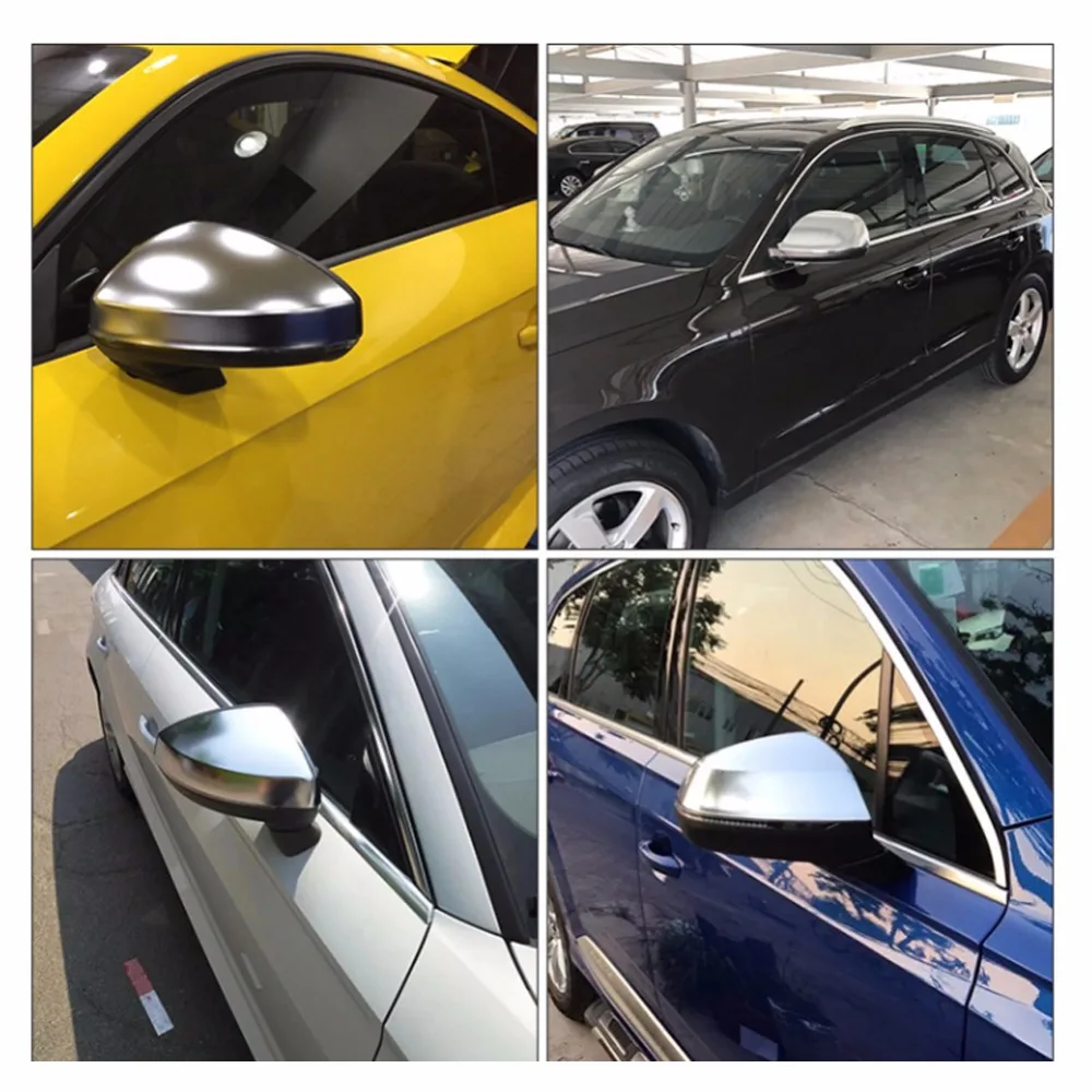 2x Matte Chrome Rearview Mirror Shell Cover Protection Cap For Audi A3//S3//RS3