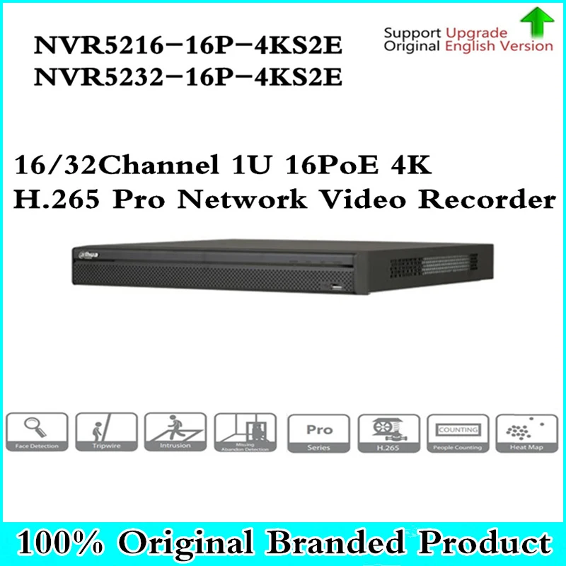 

DH Pro NVR5216-16P-4KS2E NVR5232-16P-4KS2E with 16CH PoE Port support Two way Talk e-POE 800M MAX Network Video Recorder