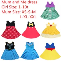 Halloween Mum and Me Dress Family Matching Princess Cosply Dresses Up Party Summer Dress 2