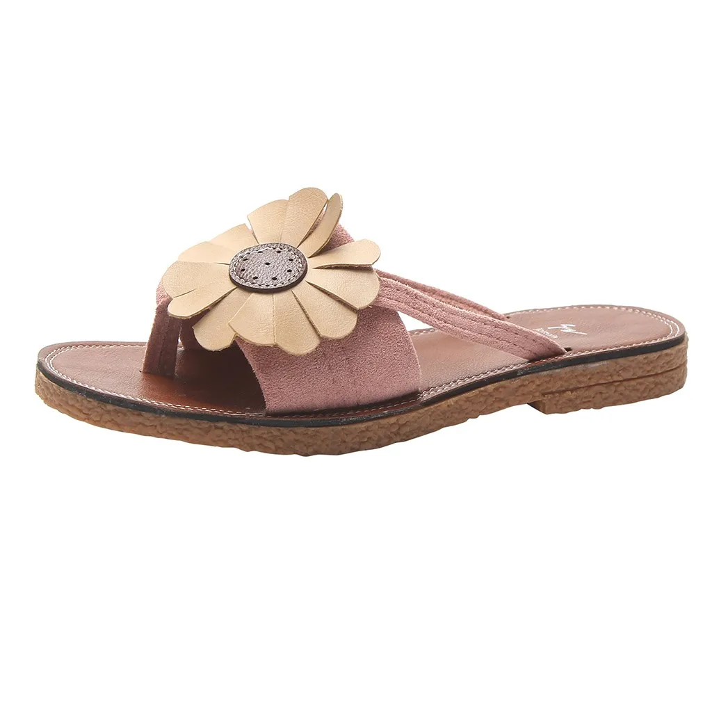 

SAGACE Women Summer Roman Flowers Slippers Round Toe Flat Retro Slippers High Quality Sexy Slides Women's Slipper Ladies Shoes