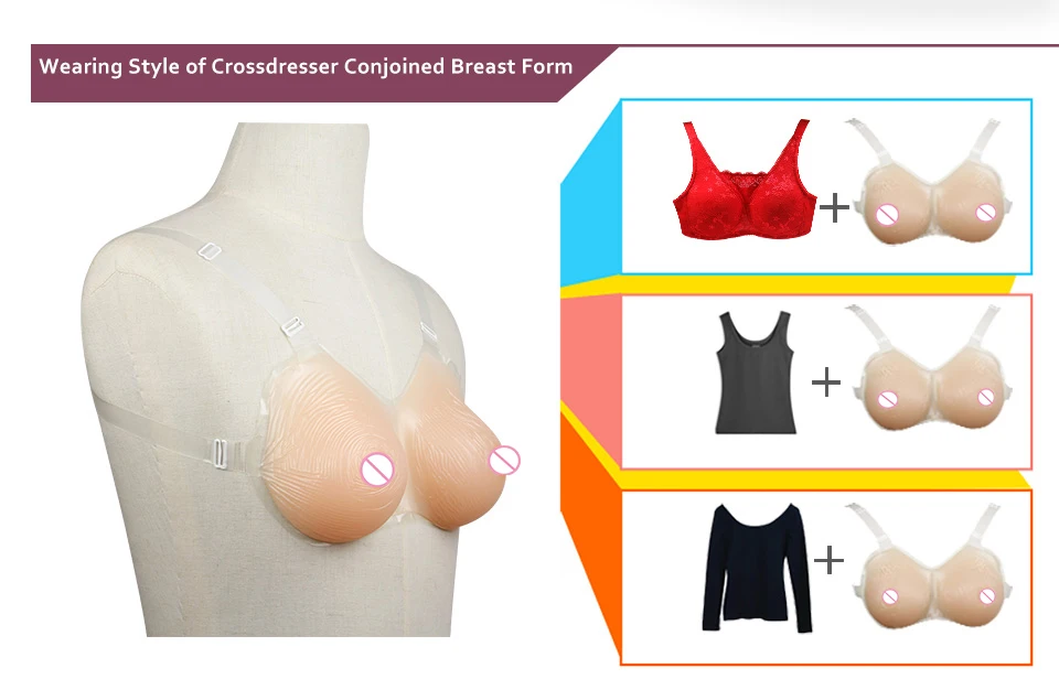 Komaynaly Strap-on 1000 gram Silicone Breast Form Prosthesis Fake Boobs Fake Breast Enhancer for CrossdresserCosplayMastectomy (3)