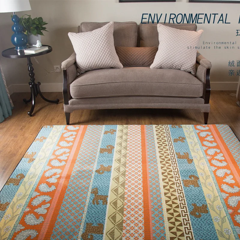 

150x200CM Japnese Style India Ethnic Soft Large Carpets For Living Room Rugs Bedroom Home Geometric Striped Carpet Area Rug