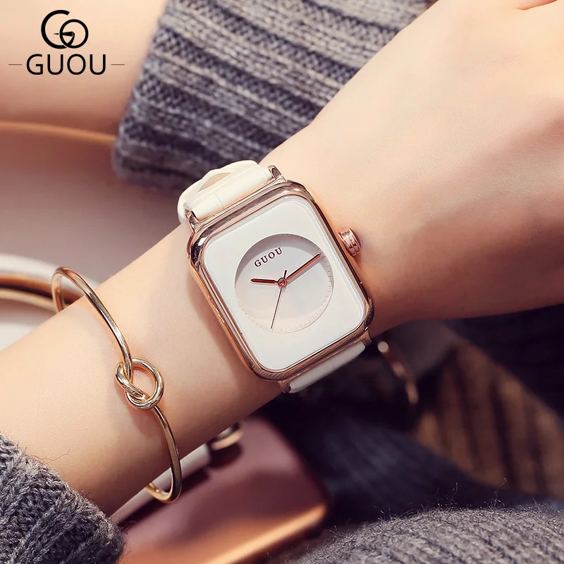 

Top Brand Fashion Women Quartz Watch Leather Dress Watches Ladies Rectangle Watch Relogio Feminino Montre Femme Women Watches