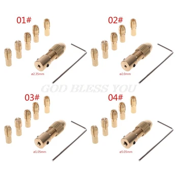 

7Pcs/Set 2/2.35/4.05/5.05mm Electric Motor Shaft Mini Chuck Fixture Clamp 0.5-3.0mm Small To Drill Bit Micro Chuck Fixing