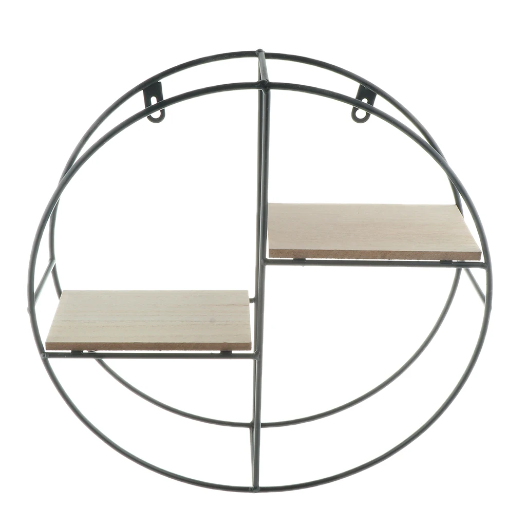 Garden Decor Iron Floating Shelves Corner Square Storage Shelf Wall Display Rack