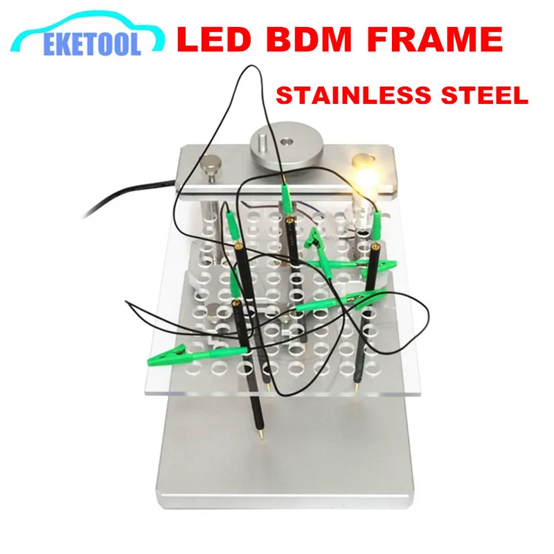 

Professional ECU Tool LED BDM FRAME With 4pcs Probe Mesh Assistant Aluminum Alloy Stand Works BDM100/KESS/KTAG/KTM Dimsport
