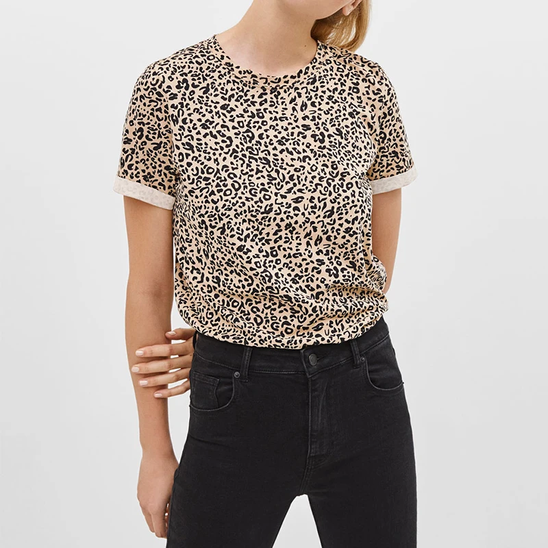 

New Summer T Shirt Women Fashion Leopard O Neck Tshirt Short Sleeve Plus Size Casual Ladies Tops Camisetas Verano Mujer 2019