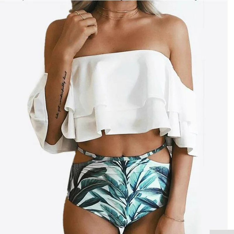 

New Bikini Bikini shoulder split swimsuit in Europe and the United States in 2019 quickly sold Amazon's explosive swimsuit