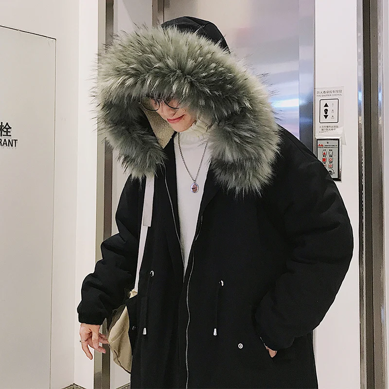 grey Mâle Épais Homme Hommes Vêtements Mode Black vent Lâche Outwear Parka Veste Coupe Chaud Long Hiver Streetwear Casual Green Manteau 3TlKcuFJ51