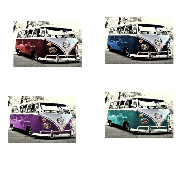 

DIY Diamond Painting Color VW car Full Square Mosaic Diamond Embroidery Landscape Pattern Decor XSH