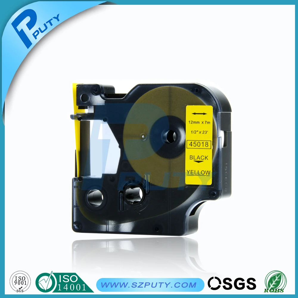 Compatible dymo d1 label tapes d1 label cassette 45018 12mm dymo tape