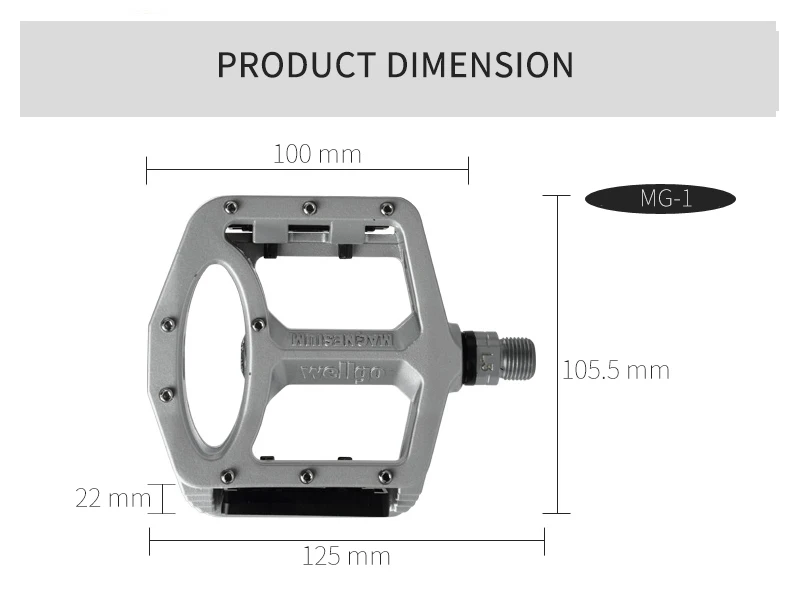 Wellgo MTB педали 2 герметичные подшипники велосипедные педали для bmx дорожный горный велосипед педали широкие из магниевого сплава велосипедные педали MG-1