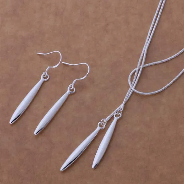 

2016 Fashion Jewelry Set Silver Sword Necklace&Earring Set AT097