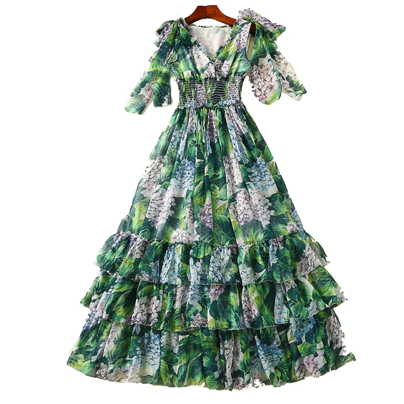 Женское платье с V образным вырезом без рукавов|dress vestidos|runway dressfloral print dress |