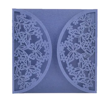 

2018 hot sale butterfly laser cut elegant gate fold wedding invitation card