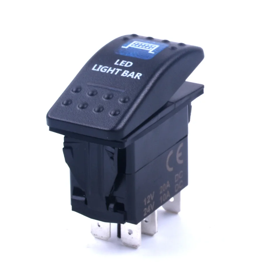 Blue Light Fog LED 12V 20A 10A 5-pin Rocker Toggle Switch Car Boat Waterproof