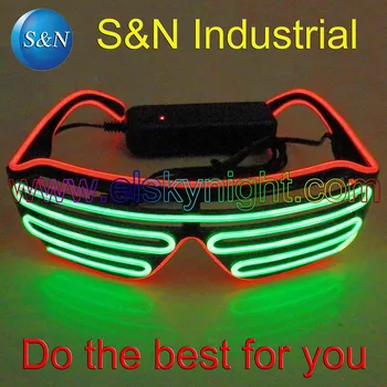 

Red+lime green el glasses Shutter Shades Burning Man, glow glasses Festival, EDM, Tomorrowworld, Halloween, Christmas,Party