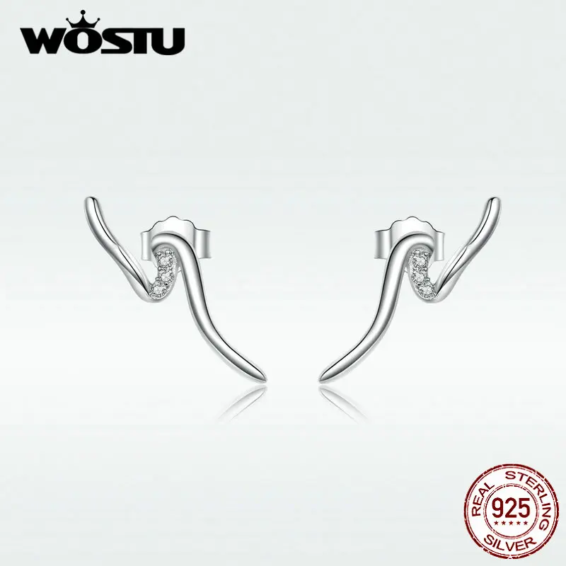 

WOSTU New Design S925 Heartbeats Stud Earrings 925 Sterling Silver Earrings Hot Sale Making Fashion Jewelry Gift BKE620