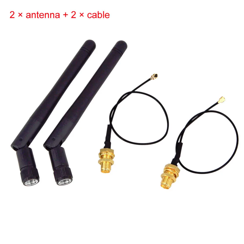 Г 4 шт./лот 2,4 ГГц 3dBi Wi Fi 2,4 г телевизионные антенны антенна RP-SMA мужской беспроводной маршрутизатор + см 17 см PCI U. FL IPX для RP SMA мужской косичка кабель - изображение