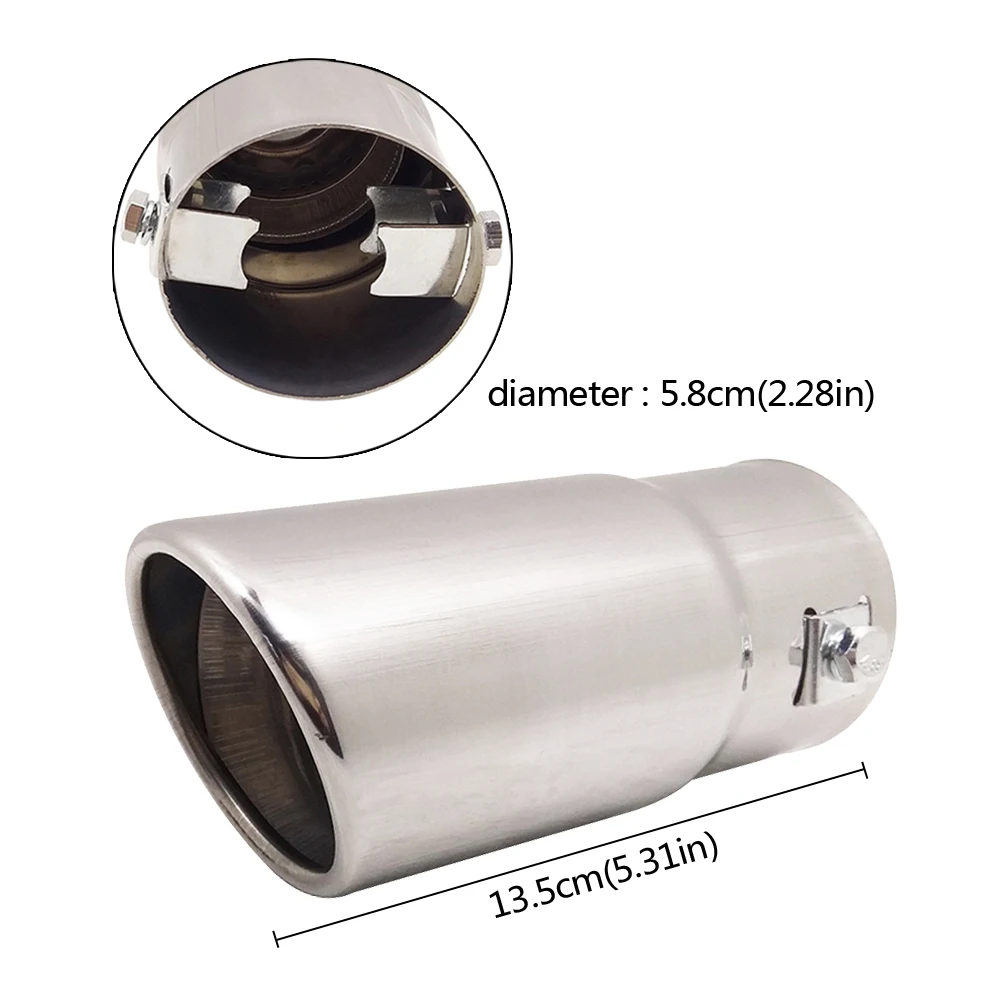 

Universal Car Rear Tail Exhaust Muffler Tip Stainless Steel Pipe For Chery Honda Fit CITY MG Skoda Octavia SGMW