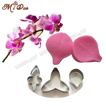 

Butterfly Orchid Petal Silicone Veiner & Cutter Flower Cutter Cake Decorating Moulds Fondant Sugarcraft Stainless Steel Cutter