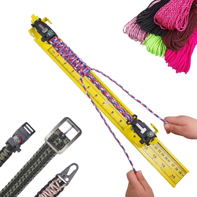 550 Paracord Jig Bracelet Maker Paracord Tool Kit Adjustable Aluminum  Weaving DIY Craft Jig 2 to