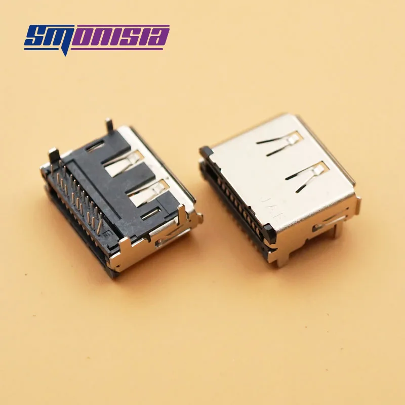 Smonisia 10PCS 2 Rows 19pin HDMI-compatible Female Sockets Type A 19-Pin DIP Right Angle Connector | Обустройство дома