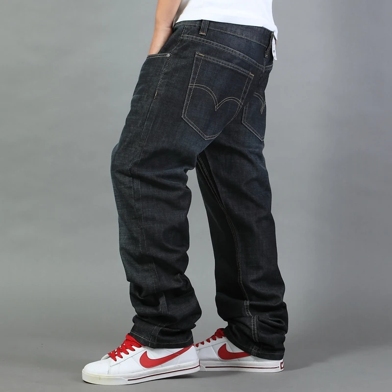 Marcas para hombre Loose Fit pantalones vaqueros de mezclilla negro Stone  Wash chicos monopatín Hip Hop Jeans Baggy Big Men Plus Size 42 Hip Hop Jeans  pantalones|jeans pants for boys|pants catjean blouse -