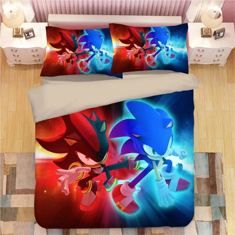 Sonic The Hedgehog Комплект постельного белья Super Mario Bros пододеяльник наволочки Твин Полный Королева Король одеяло постельные принадлежности s постельное белье - Цвет: 12