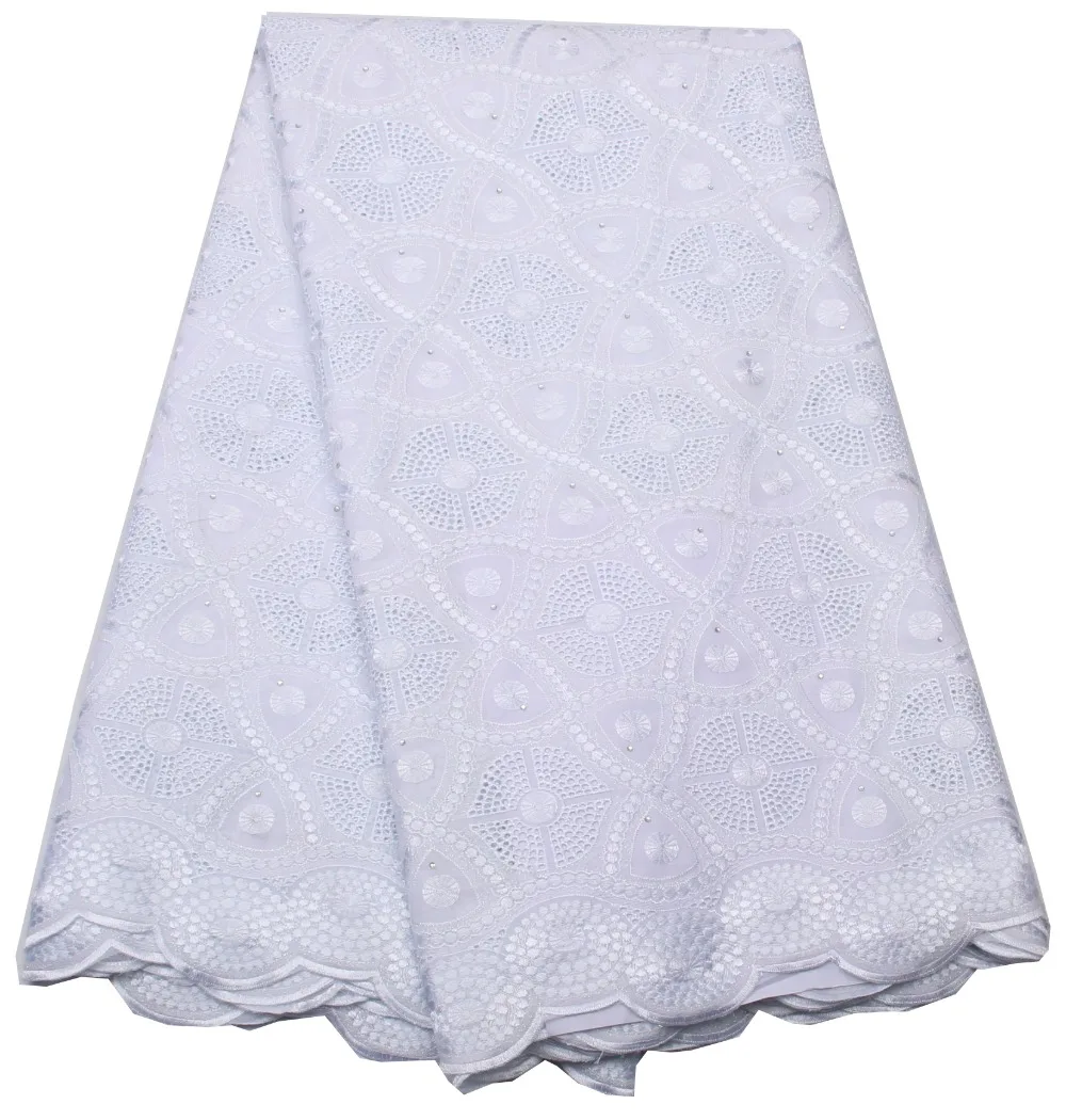 

2016 African white swiss lace fabrics high quality Emboridery 100%Cotton French Lace Fabric Material NA313B-1