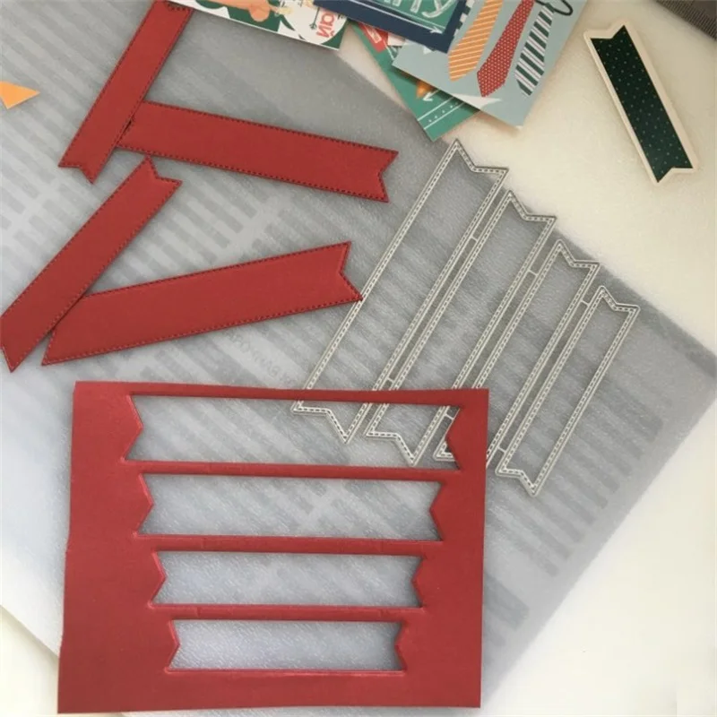

Swovo Swallowtail Banner Frame Metal Cutting Dies for Scrapbooking DIY Craft Paper Card Making Decorative Embossing 87*114MM