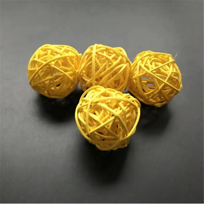 

35pcs Yeloow Rattan Ball for String Light LED Garland Fairy Lights Christmas Lights For Party Wedding Bedroom Decoration