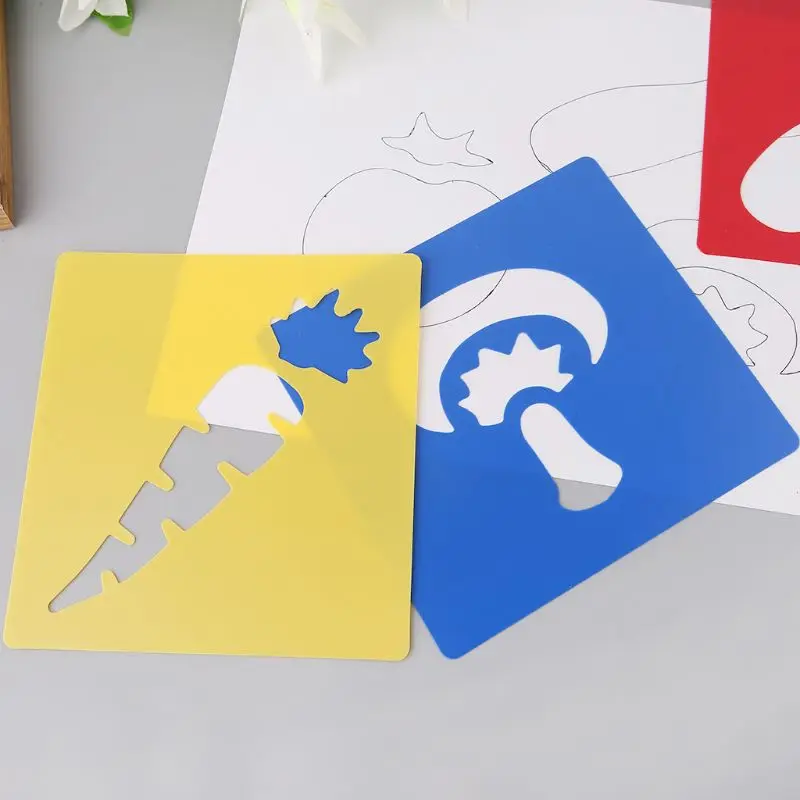 6 шт. дети мультипликационный рисунок формы пластик дети трафареты для картин DIY Бумага книги по искусству ремесло карты этикетки Закладка