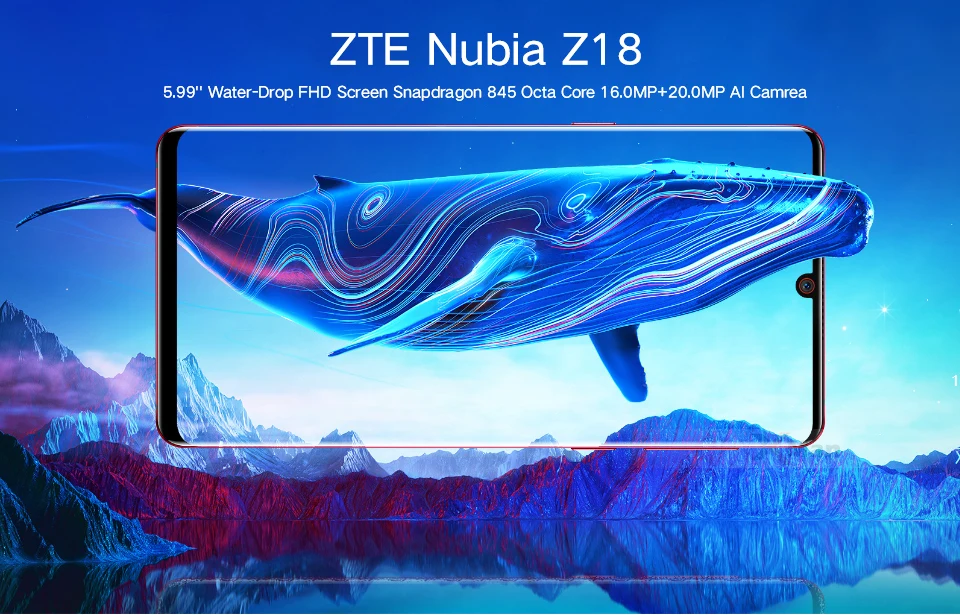 6 0 &quotNubia Z18 мобильный телефон Капля воды экран 8 ГБ/128 ГБ Snapdragon 845 Восьмиядерный Android