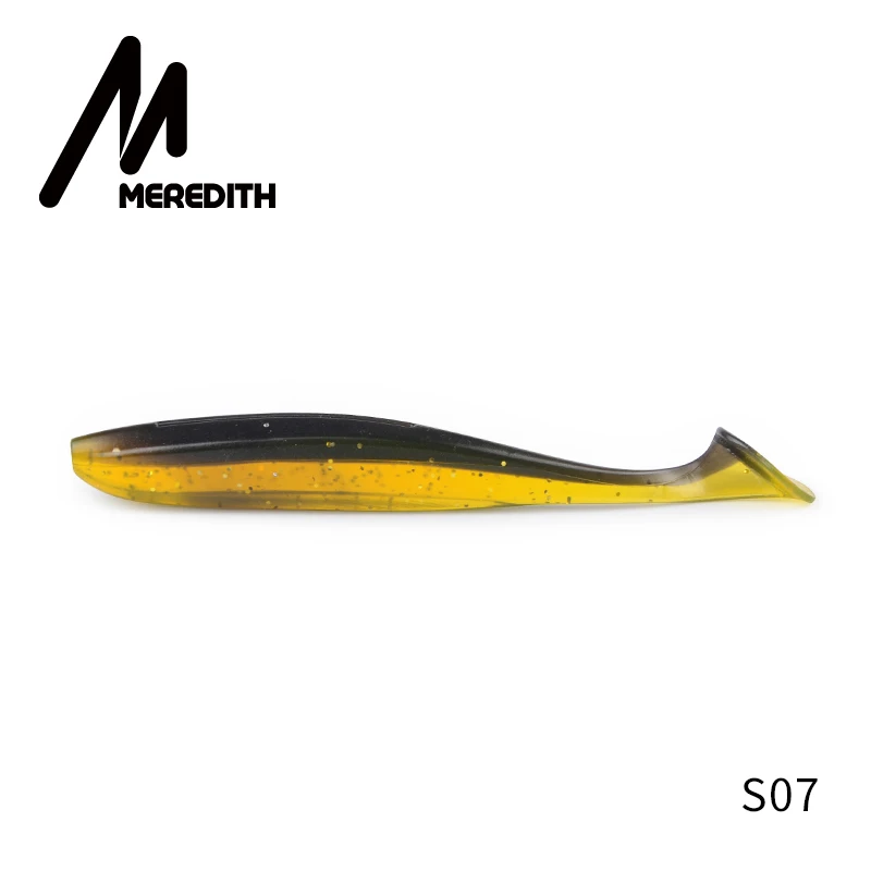 S07 Мягкие приманки MEREDITH Easy Shiner, 50 мм, 75 мм, 100 мм, 130 мм, приманки для рыбалки, Leurre Shad, двухцветные силиконовые приманки, воблеры с Т-образным хвостом - Цвет: S07