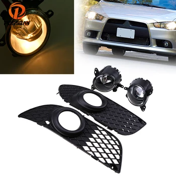 POSSBAY Car Front Lower Bumper Grille Fog Light Lamp With Switch Kit Fit for Mitsubishi Lancer 2008-2014 Car Halogen Bulbs POSSBAY Car Front Lower Bumper Grille Fog Light Lamp With Switch Kit Fit for Mitsubishi Lancer 2008-2014 Car Halogen Bulbs