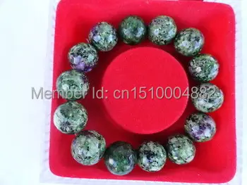 

shitou 00229 New Green Purple RUBY ZOISITE rondelle stone Bracelet