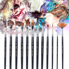 12 шт./компл. акварель гуашь Краски кисти разных Форма нейлон масляная Акриловая картина кисть товары для рукоделия