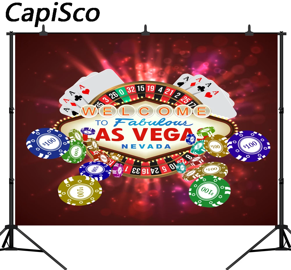 

Capisco vinyl photography backdrop casino Las Vegas card fabulous party background photobooth photocall decor printed custom