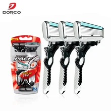 3 шт./партия 6-Слои лезвия оригинальная Dorco бритвы для Для мужчин высокое качество бритвы Для мужчин бритья Нержавеющая сталь Безопасные лезвия для бритья